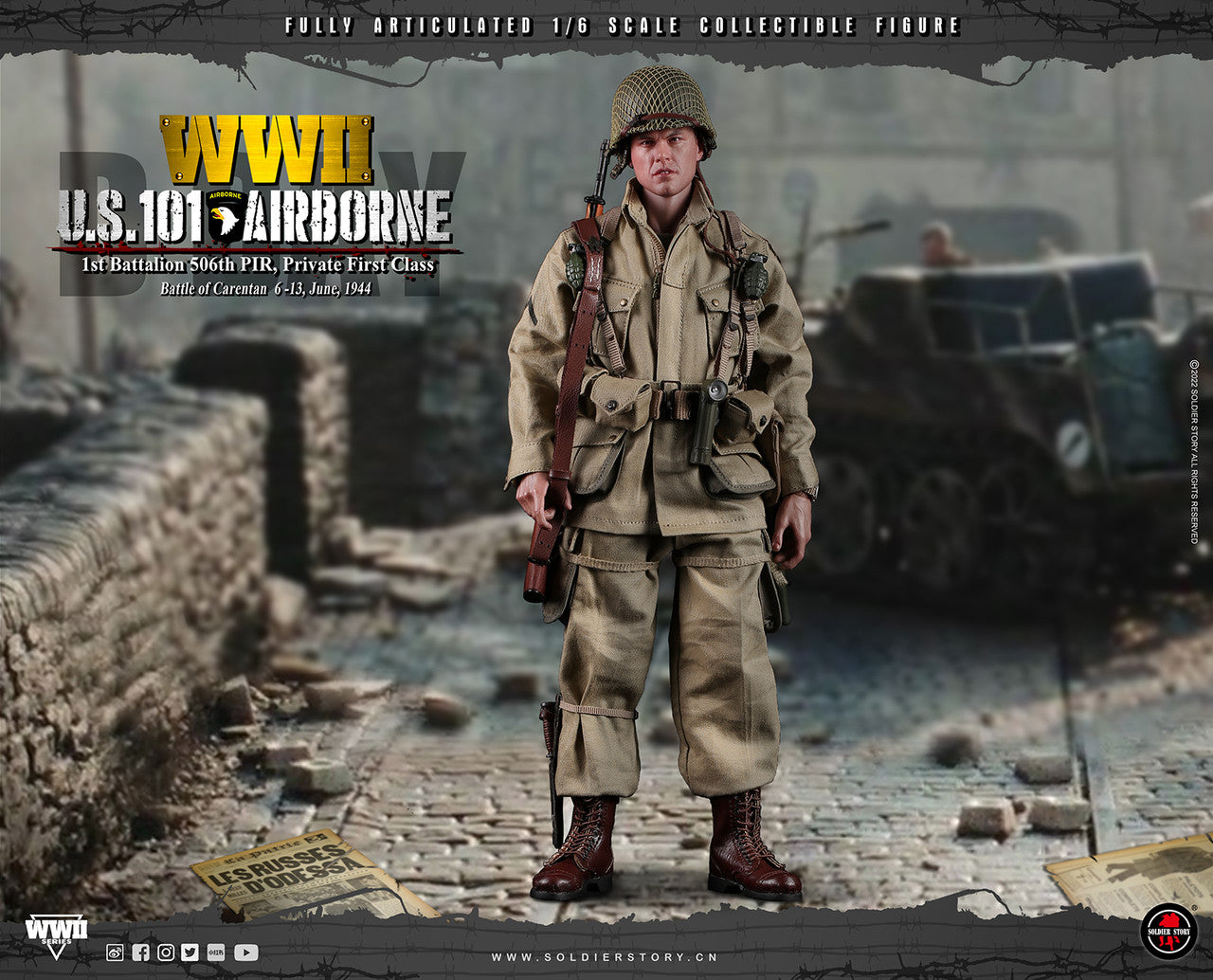 Pedido Figura Private First Class - WWII US 101st Airborne 1st Battalion 506th PIR marca Soldier Story SS126 escala 1/6