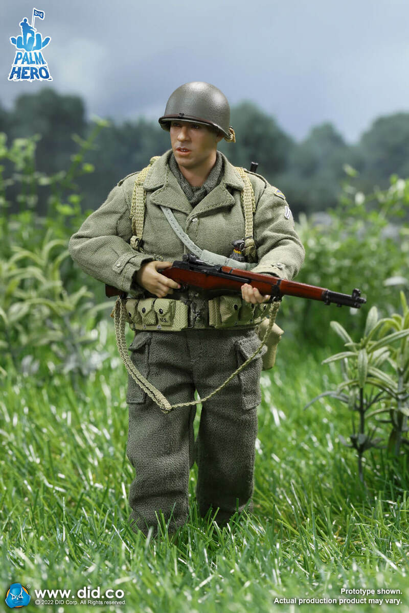 Pedido Figura Private Caparzo - WWII US 2nd Ranger Battalion - Palm Hero Series 3 marca DID XA80011 escala pequeña 1/12