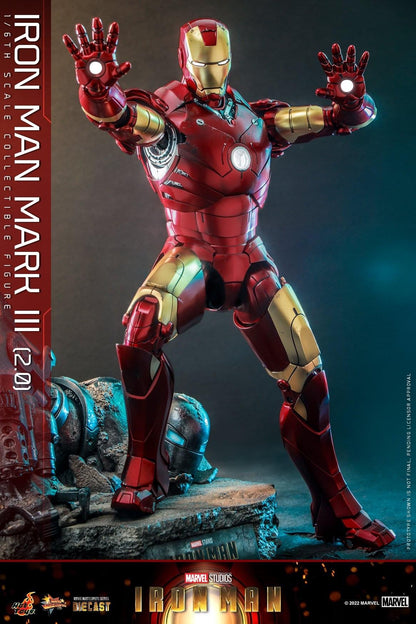 Preventa Figura Iron Man Mark III (2.0) Diecast marca Hot Toys MMS664D48 escala 1/6