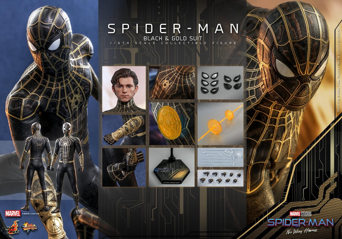 Pedido Figura Spider-Man (Black & Gold Suit) - Spider-Man: No Way Home marca Hot Toys MMS604 escala 1/6