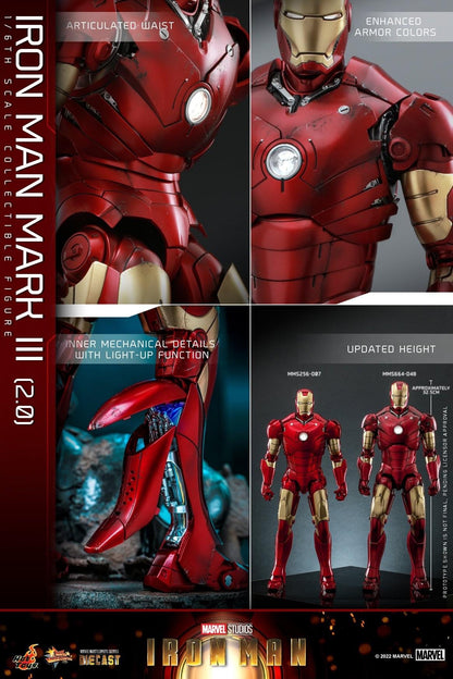 Preventa Figura Iron Man Mark III (2.0) Diecast marca Hot Toys MMS664D48 escala 1/6